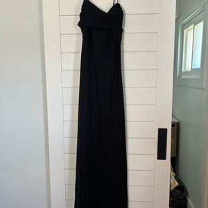 Betsy & Adam Black Cowl Neck Maxi Dress